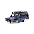 A royal blue RGT 1/10 scale LC76 Rescuer RC crawler body shell with a black roof rack, snorkel, and detailed decals against a white background.