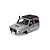 A grey RGT 1/10 scale LC79 Land Commander RC body shell with a black roof rack, snorkel, and driver figure, isolated on a white background.