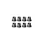 A set of eight small grey flanged bushings arranged in two rows of four against a white background.