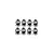 A set of eight identical grey metal pivot balls for RC suspension, arranged in two rows of four on a white background.
