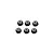 A set of six black metal 2mm nyloc nuts arranged in two rows of three against a white background.