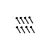 A set of eight black metal cap head screws arranged in two rows of four against a white background.