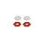 Two silver metal washers and two red hexagonal friction pads for an RC slipper clutch, arranged on a white background.