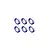 A set of six RGT 7x14x4mm ball bearings with blue rubber seals arranged in two rows of three against a plain white background.