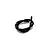 A coiled length of black plastic spiral cable wrap on a white background.