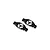 Two black RGT suspension plates for RC cars, shown from an angled top-down perspective against a white background.