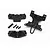 Traxxas telemetry expander chassis mount parts including three black plastic mounts, three screws, and a small foam strip on a white background.