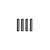 Four silver-coloured metal grub screws with hex sockets, arranged vertically in a row against a plain white background.