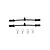 Two black rubber body clip retainers and four silver metal R-clips for RC car bodies on a white background.