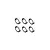 A set of six identical metal ball bearings with black rubber seals arranged in two rows of three against a white background.