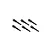 A set of six black metal ball-end screws arranged in two rows of three against a plain white background.