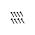 A set of eight black metal cap head screws with fine threads arranged in two rows of four on a white background.