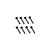 A set of eight black metal cap head screws with fine threads arranged in two rows of four against a white background.