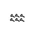 A set of six identical black metal shoulder screws arranged in two rows of three on a white background.