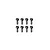 Eight black metal cap head screws arranged in two rows of four against a plain white background.