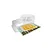 Clear unpainted RGT 1/10 scale LC79 Land Commander RC body shell cab with included decal sheet on a white background.