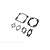 A set of six black engine gaskets for a Rovan 45cc RC engine laid out on a white background.