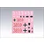 A sheet of waterslide decals for RC tanks featuring numbers 0-9, German-style crosses, and military unit insignia on a pink backing paper.