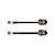 Two Rovan silver rear shock shafts with rod ends and threaded collars, isolated on a white background.