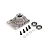 Rovan 5IVE-T LT clutch housing assembly including metal housing, two ball bearings, four bolts, and four washers on a white background.