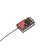 A Rovan BER-RXV4 4-channel 2.4GHz RC receiver with a black plastic case, red label, and antenna wire against a white background.