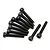 A set of ten black metal cap head screws with hexagonal sockets, arranged in a cluster against a white background.