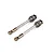 Two Rovan silver front shock shafts with rod ends for RC vehicles, shown against a plain white background.