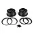 A set of two black Rovan Generation 4 RC wheel hubs with four beadlock rings and a small pile of black mounting screws on a white background.
