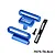 GPM blue aluminium battery hold-down retainer and strap set with black strap, screw, and 7075-T6 ALU text on a white background.