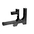 Team Corally black anodised aluminium motor bulkhead RC part against a plain white background.