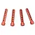 Four orange anodized aluminium RC body posts arranged in a row against a white background.