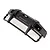 Black plastic RC rear bumper and spare tyre mount set shown from an angle on a plain white background.