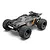 MJX RC Hyper Go 12212 1/12 scale electric brushless 4WD RC truggy in black carbon fiber style body with chunky off-road tires.