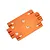An orange anodized aluminium lower chassis plate for an HSP Kulak RC crawler, featuring mounting holes and integrated hinge points.