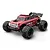 Red MJX HyperGo RC monster truck shown from a front-three-quarters perspective on a clean white background.