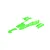 A bright green painted body shell set for a 1/5 scale RC buggy displayed against a plain white background.