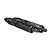Two black aluminium front shock absorbers laid horizontally on a plain white background.