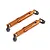 Two orange anodized aluminium RC drive shaft assemblies with black metal universal joints at each end, shown against a white background.