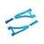 Two blue anodized aluminium front upper suspension arms for an HSP RC car, shown against a white background.