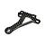 RC Maker carbon fibre rear upper bulkhead and vertical body mount component viewed against a white background.