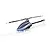 Studio shot of the Blade InFusion 210 RC Helicopter in white, black, and blue livery against a white background.
