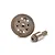 Traxxas metal ring and pinion gear set featuring a large ring gear with mounting holes and a smaller pinion gear against a white background.