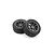 Two black RC street tyres mounted on dark 8-spoke wheels against a clean white background.