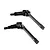 Two black metal CVD driveshafts displayed against a clean white studio background.