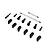 Axial Steel Standard Steering Links Set including two metal threaded rods, multiple black plastic rod ends, and several ball studs arranged on a white background.