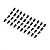 Axial straight and offset black plastic rod ends laid out in rows on a clean white background.