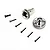 Axial titanium transmission gear set with two metal gears and six black screws on a white background.