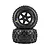 Pro-Line Badlands MX tyres mounted on black Desperado rims, stacked vertically against a pure white background.