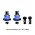 GPM Racing front and rear complete 12T/30T differential with pinions set in blue and black against a white background.