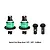 GPM front and rear complete differential and pinion set in green and black on a white background with text below.